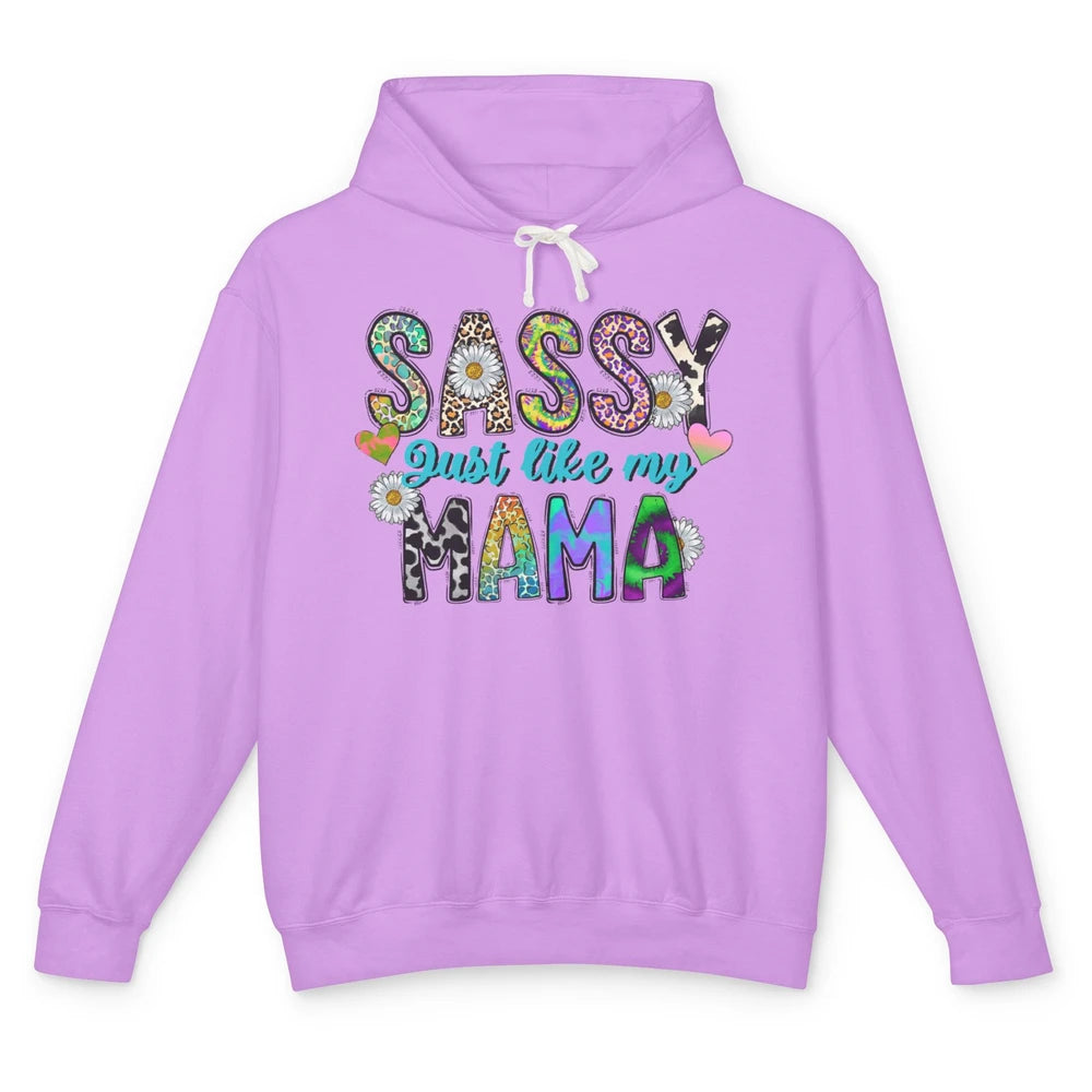 Leopard Daisy Sassy Just Like My Mama Funny Western Mama Unisex Lightweight Hoodie