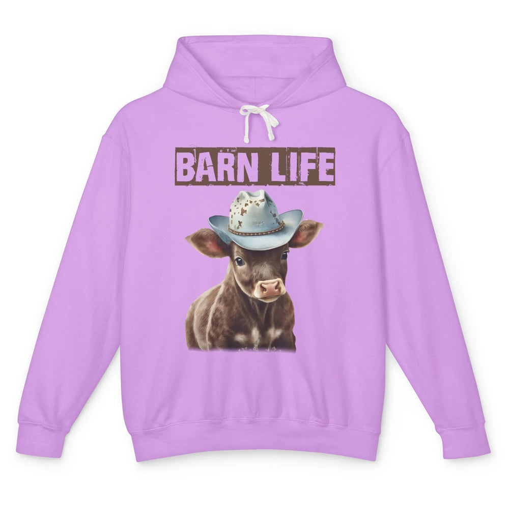 Cute Cow Barn Life Cowboy Hat Little Cowboy Western Boy Unisex Lightweight Hoodie