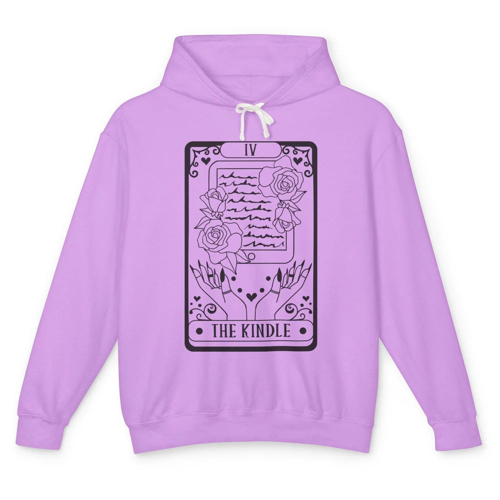 The Kindle Reader Tarot Card Halloween Kindle Book Lovers Unisex Lightweight Hoodie