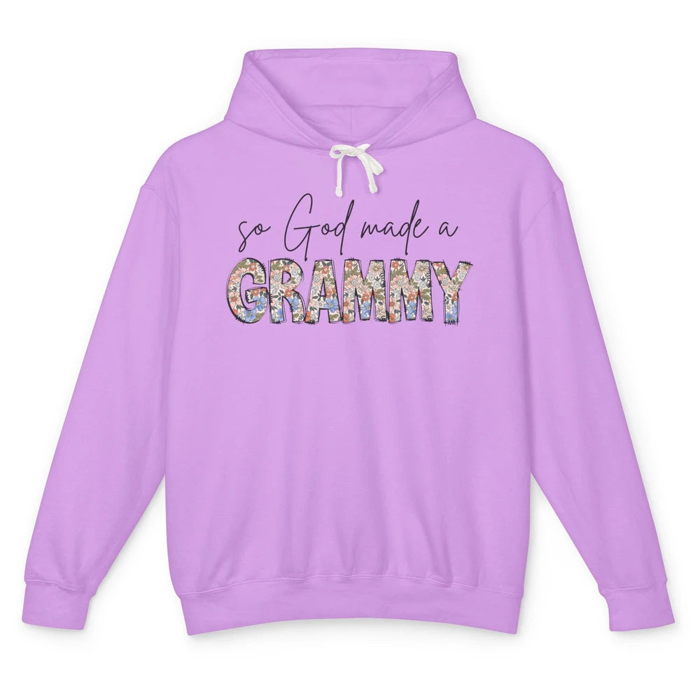 Floral Boho So God Made A Grammy Grandmother Mothers Day Unisex Lightweight Hoodie