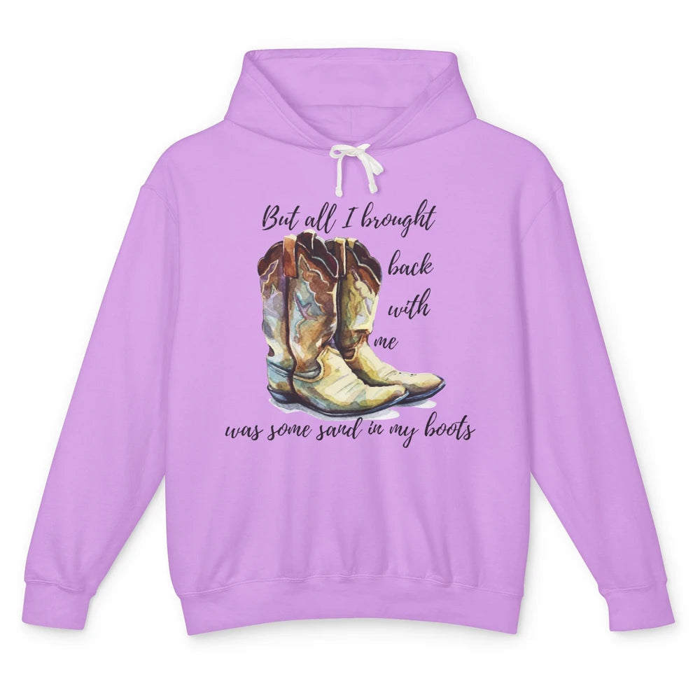 Retro Leopard Sand In My Boot Western Country Cowgirl Cowboy Unisex Lightweight Hoodie