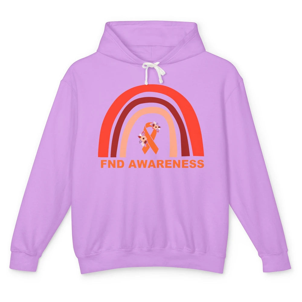 Functional Neurological Disorder Awareness FND Orange Ribbon Unisex Lightweight Hoodie