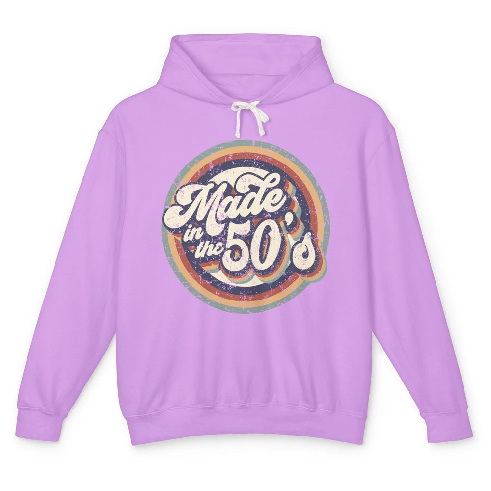 Retro Vintage Made In The 50's 1950s Born Birthday Day Gift Unisex Lightweight Hoodie