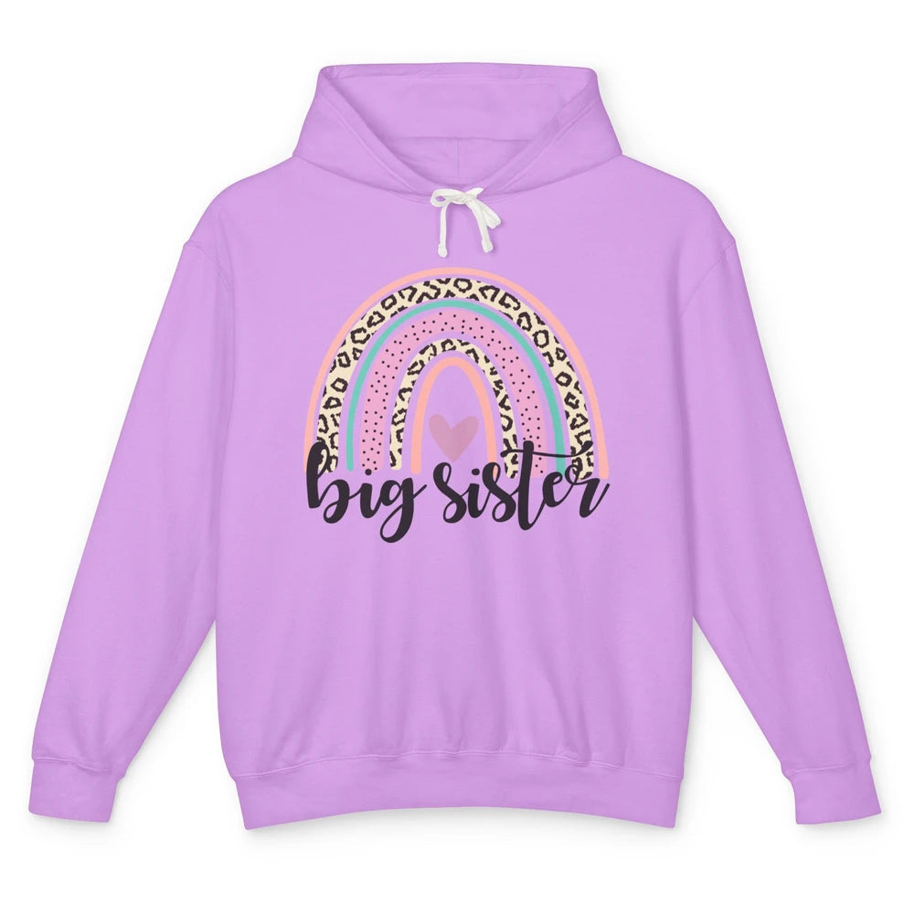 Cute Big Sister Rainbow Heart Big Sister Little Sister Gift Unisex Lightweight Hoodie