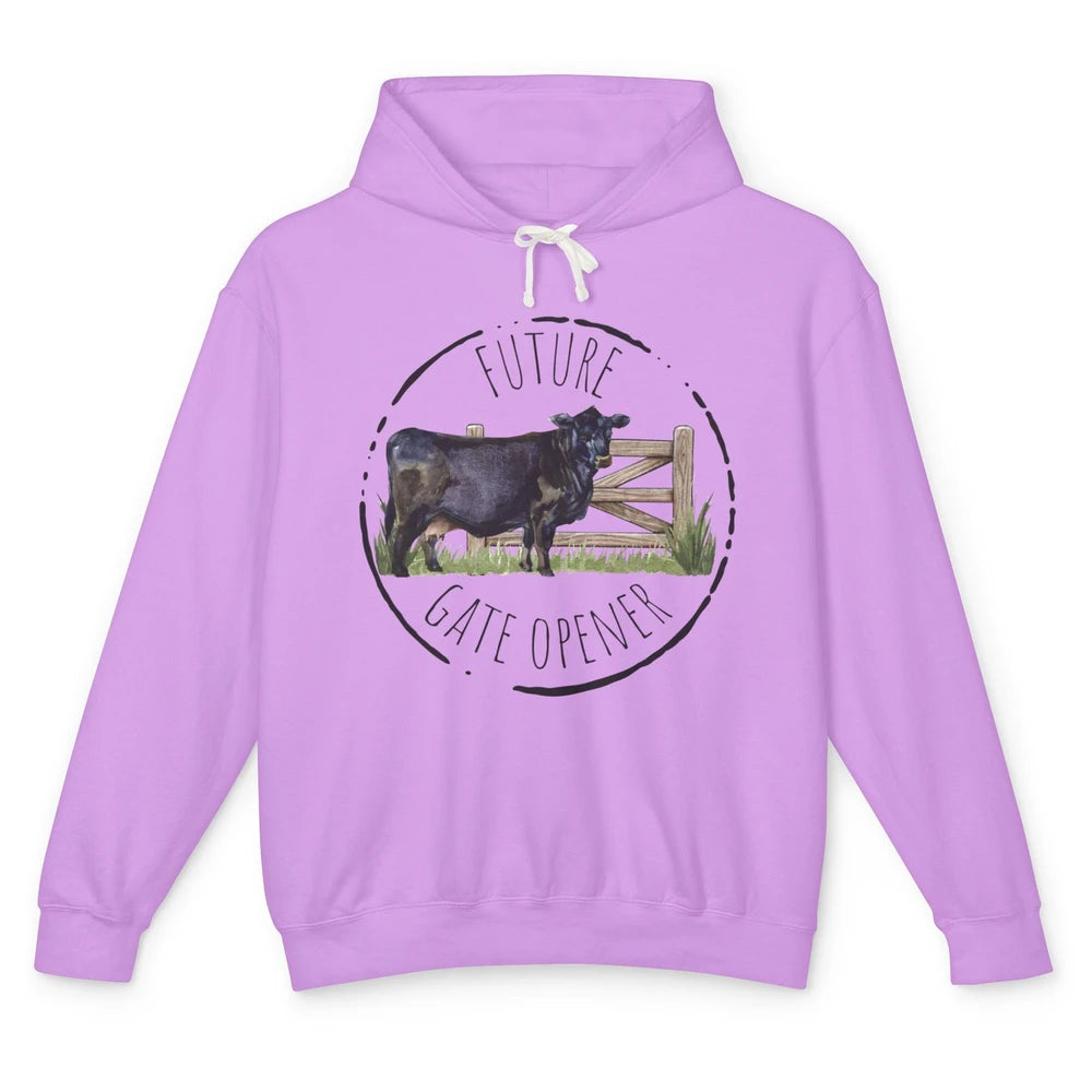 Funny Cow Future Gate Opener Farm Animals Cattle Farmers Unisex Lightweight Hoodie