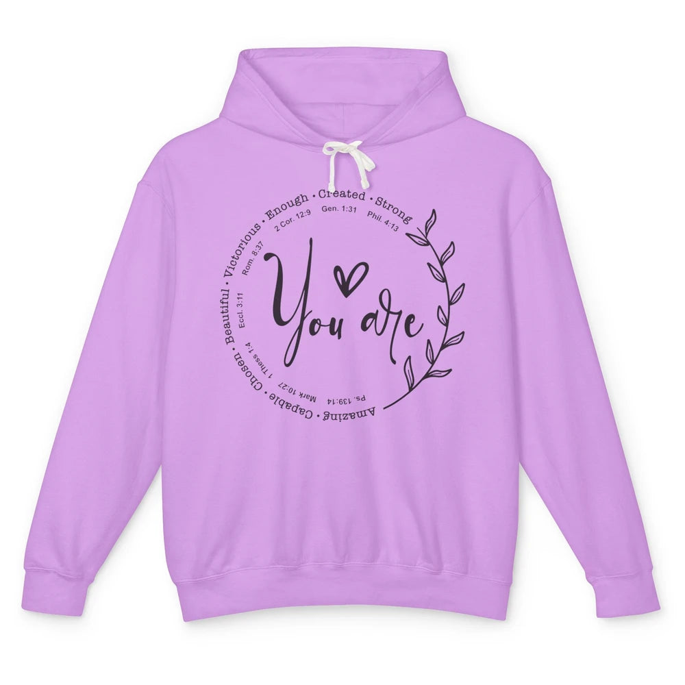 God Says You Are Bible Verse Christian Inspirational Unisex Lightweight Hoodie