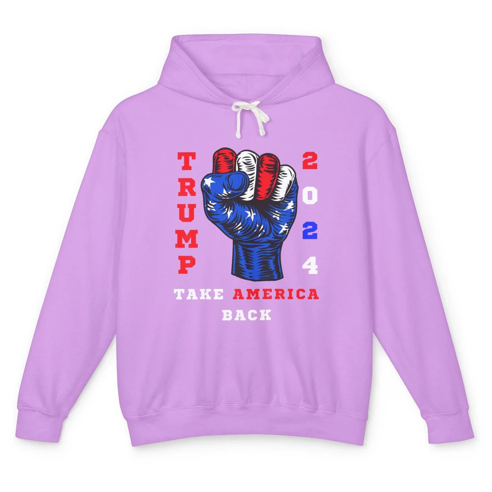 Take America Back 2024 Funny Vote Trump Republicans Vote Unisex Lightweight Hoodie