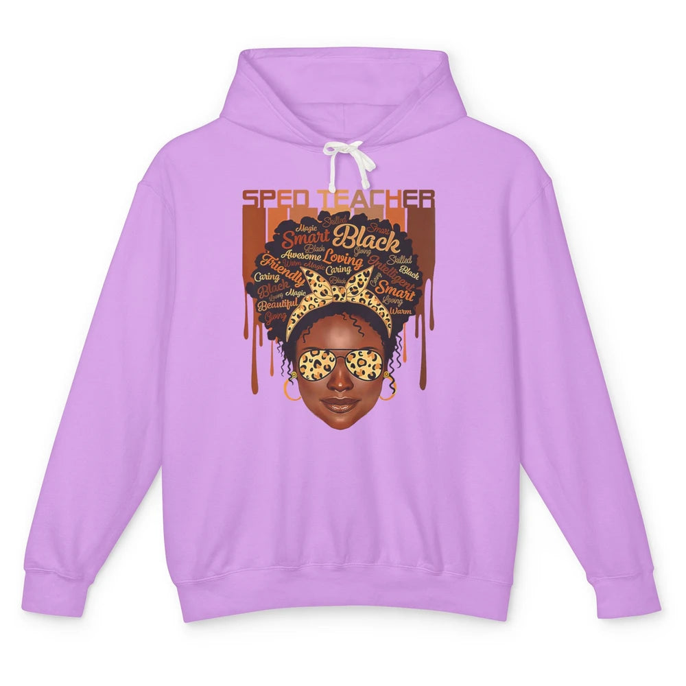 Black Woman Sped Teacher Afro Melanin Special Education SLP Unisex Lightweight Hoodie