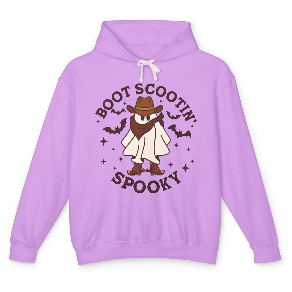 Cowboy Ghost Cowhide Boot Scooting Spooky Western Halloween Unisex Lightweight Hoodie