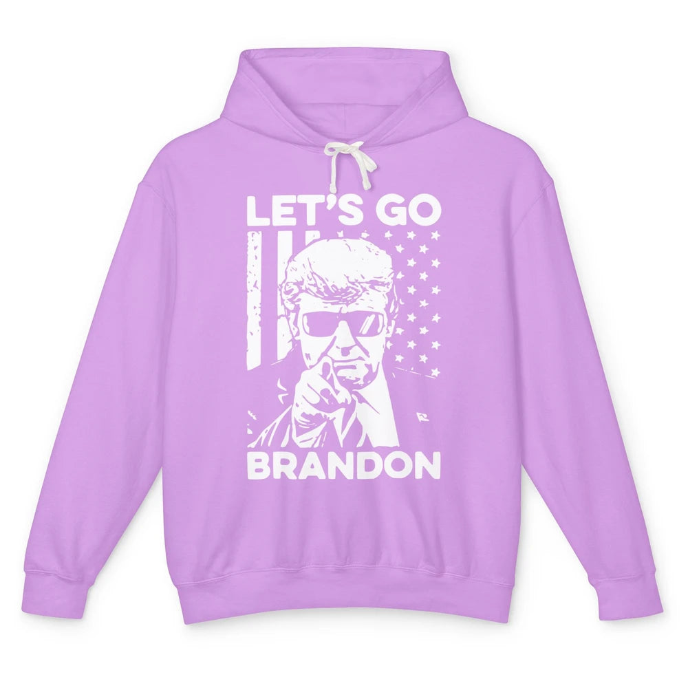 Retro Trump Let's Go Brandon Republican Anti Liberal US Flag Unisex Lightweight Hoodie