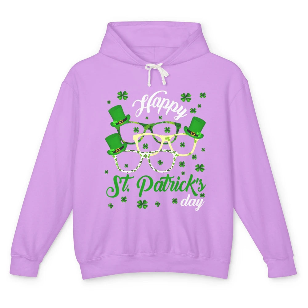 St Patrick’s Day Optometrist Glasses Shamrock Irish Lucky Unisex Lightweight Hoodie