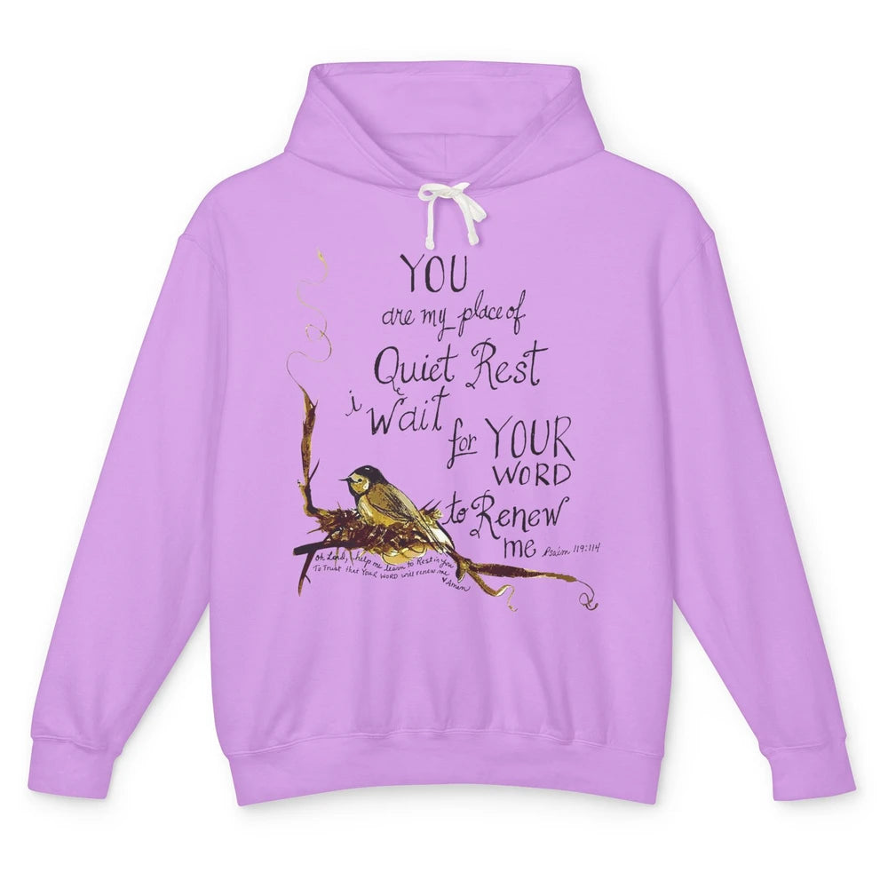 Christian Birds You're Place Of Rest Bible Verse Religious Unisex Lightweight Hoodie