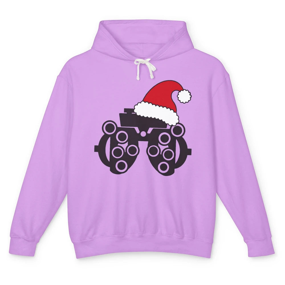 Funny Phoropter Santa Hat Optometrist Optician Christmas Unisex Lightweight Hoodie