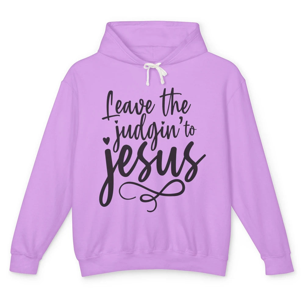 Retro Christian Here We Leave The Judging To Jesus Religious Unisex Lightweight Hoodie