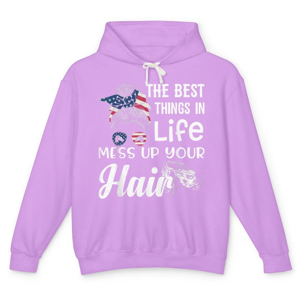 Retro Mess Up Your Hair Motocross Quad Biker ATV SXS Offroad Unisex Lightweight Hoodie