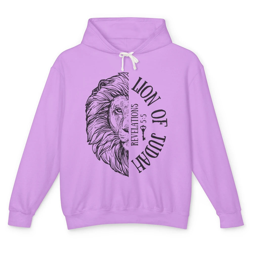 Yeshua Lion Of Judah Bible Verse Christian Faith Religious Unisex Lightweight Hoodie