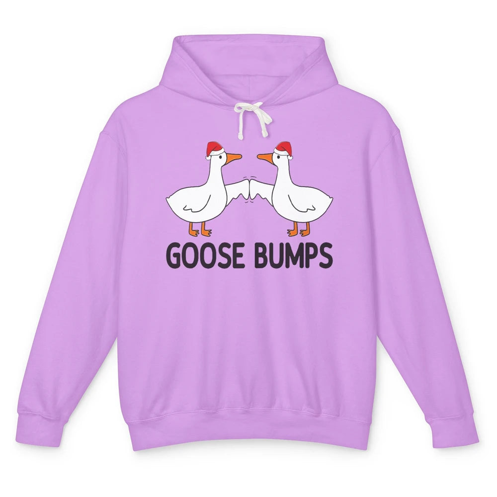 Funny Silly Goose Christmas Santa Goosebumps Winter Holiday Unisex Lightweight Hoodie