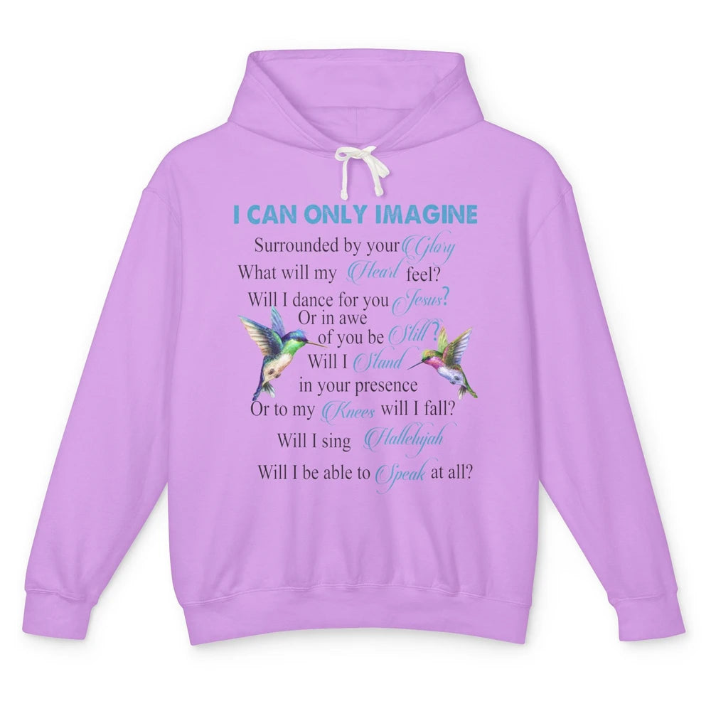 Hummingbirds Faith Jesus I Can Imagine Christian Religious Unisex Lightweight Hoodie