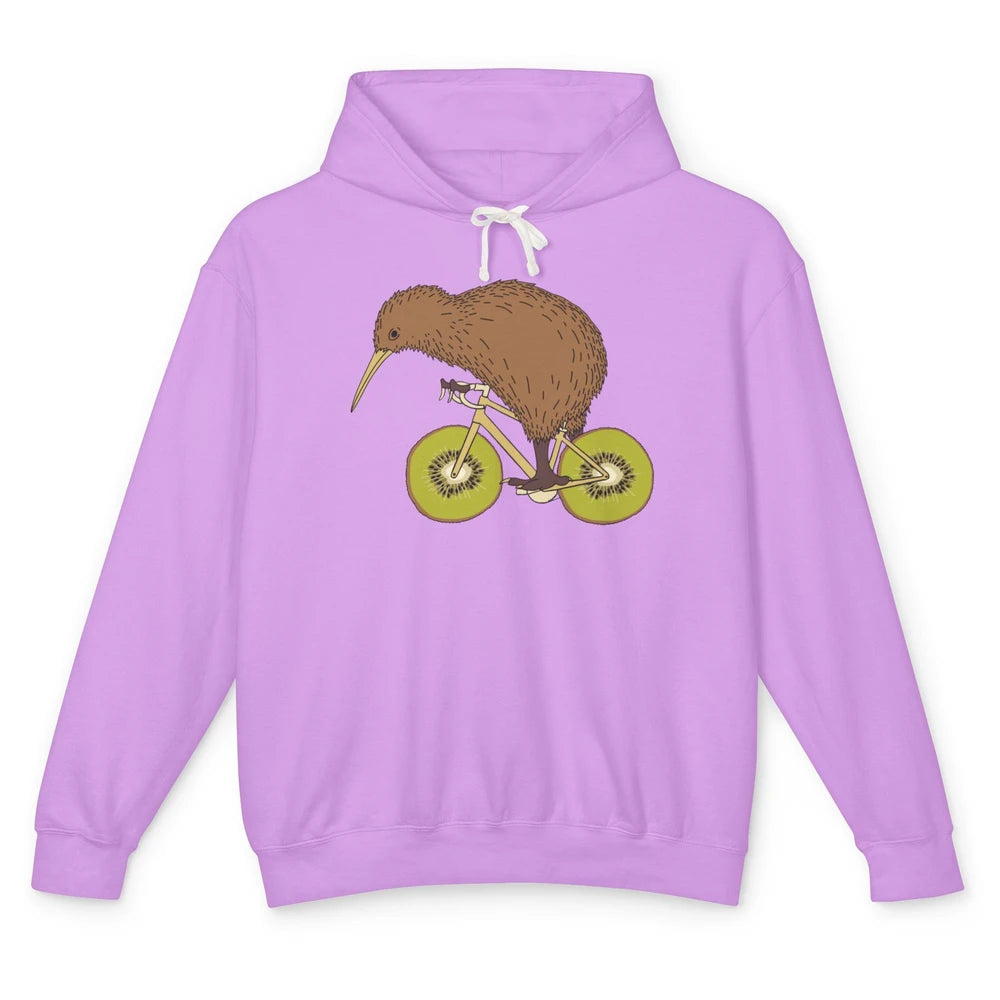 Funny Bird Riding Bike Kiwi Wheels Nature Birding Sarcasm Unisex Lightweight Hoodie