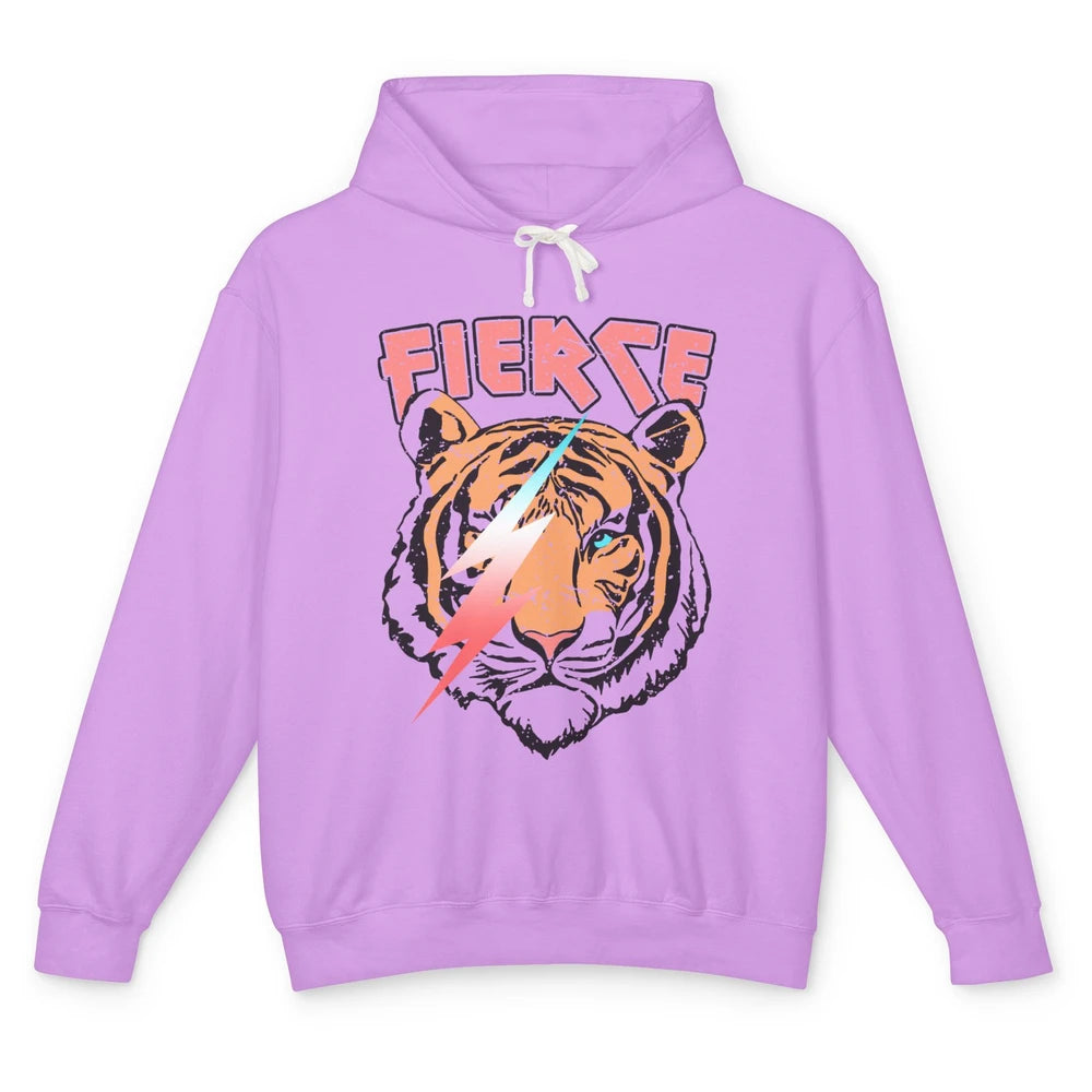 Retro Tiger Lightning Bolt Fierce Western Country Lighting Unisex Lightweight Hoodie