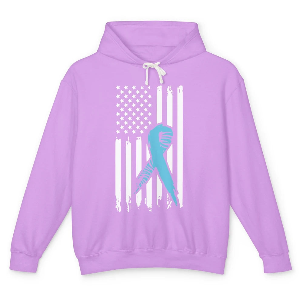 Median Arcuate Ligament Syndrome MALS Ribbon US Flag Unisex Lightweight Hoodie