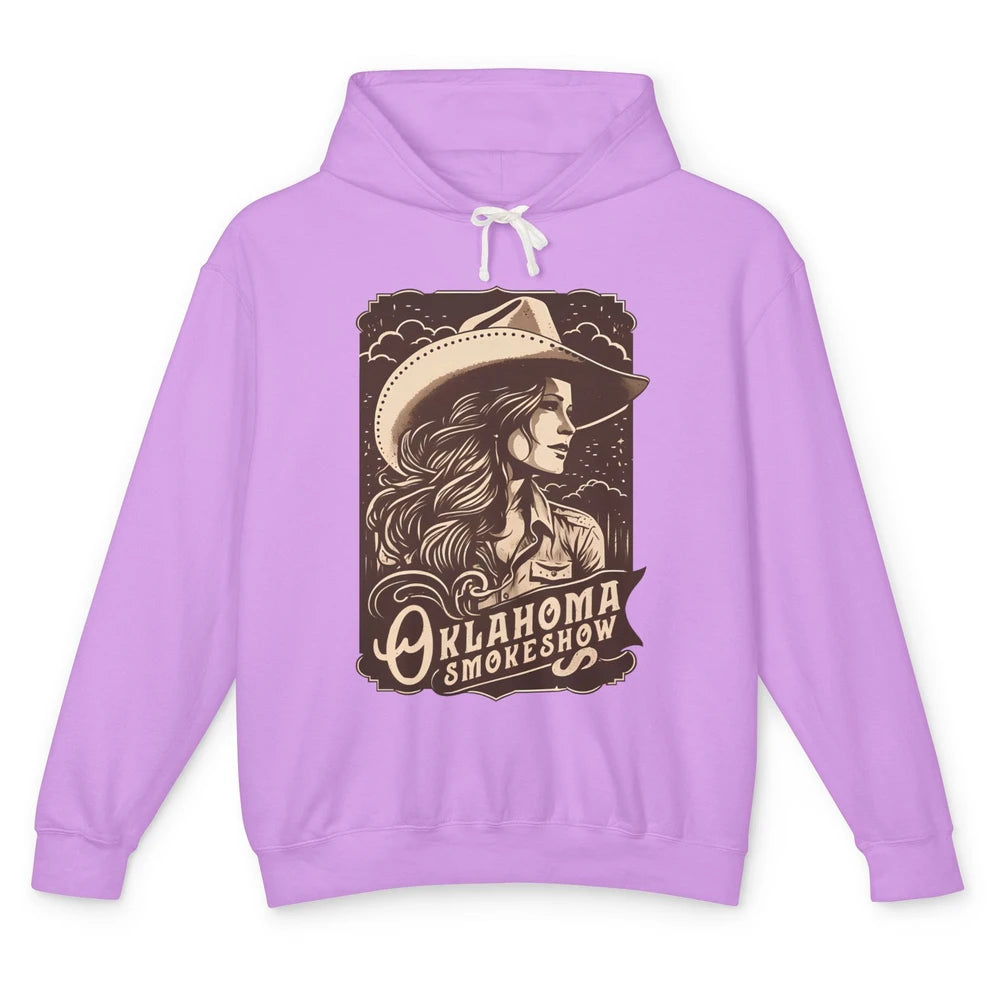 Retro Cowgirl Oklahoma Smokeshow Western Country Small Town Unisex Lightweight Hoodie