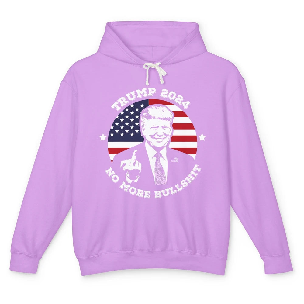 Retro US Flag Trump 2024 No More President Trump Return 2024 Unisex Lightweight Hoodie