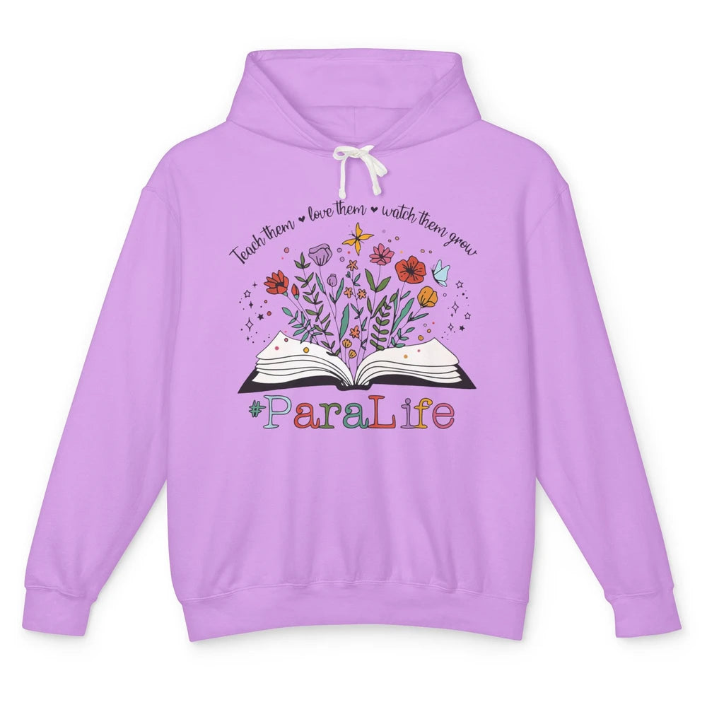 Para Life Paraprofessional Flower Teacher Back To School Unisex Lightweight Hoodie