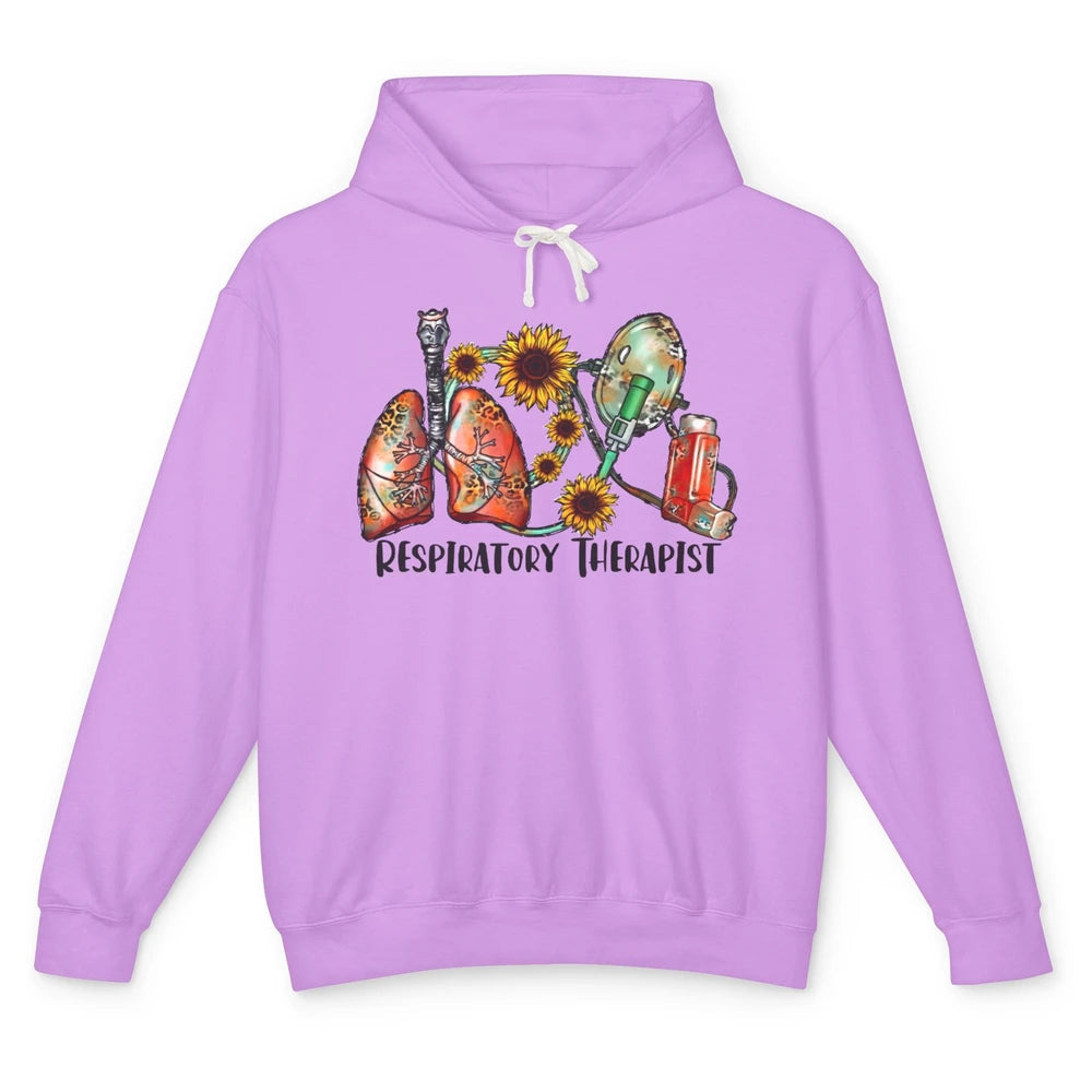 Respiratory Therapist Sunflower Lungs Breathe RT Nurse Unisex Lightweight Hoodie