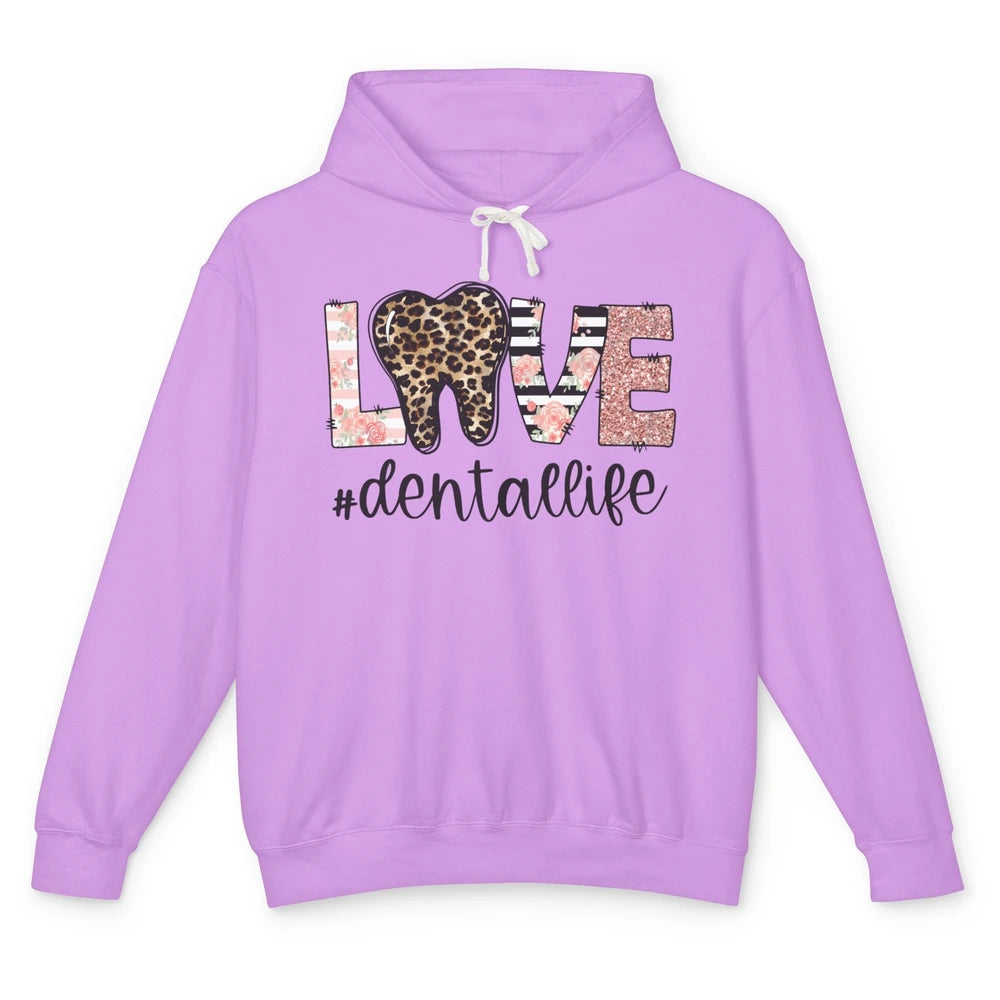 Leopard Teeth Love Dental Life Dental Hygienist Dentistry Unisex Lightweight Hoodie