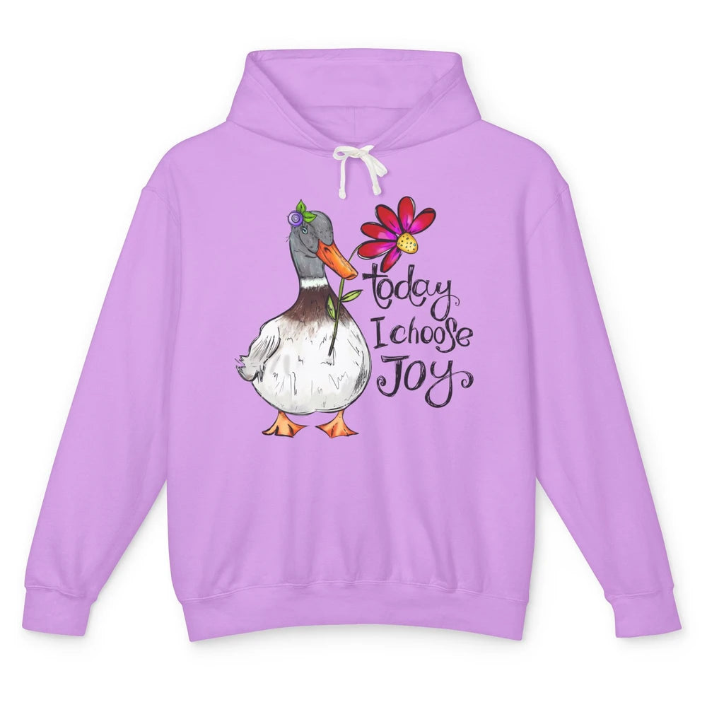 Christian Duck Today I Choose Joy Bible Verse Hand Drawn Unisex Lightweight Hoodie