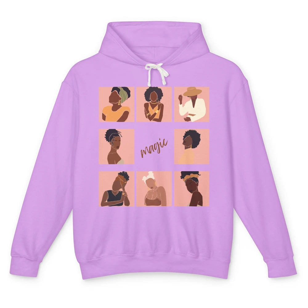 Black Girl Magic Melanin Queen Afro Girl Black History Month Unisex Lightweight Hoodie