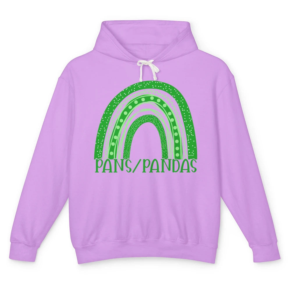 PANS/PANDAS Awareness Floral Green Ribbon Rainbow Pans Unisex Lightweight Hoodie