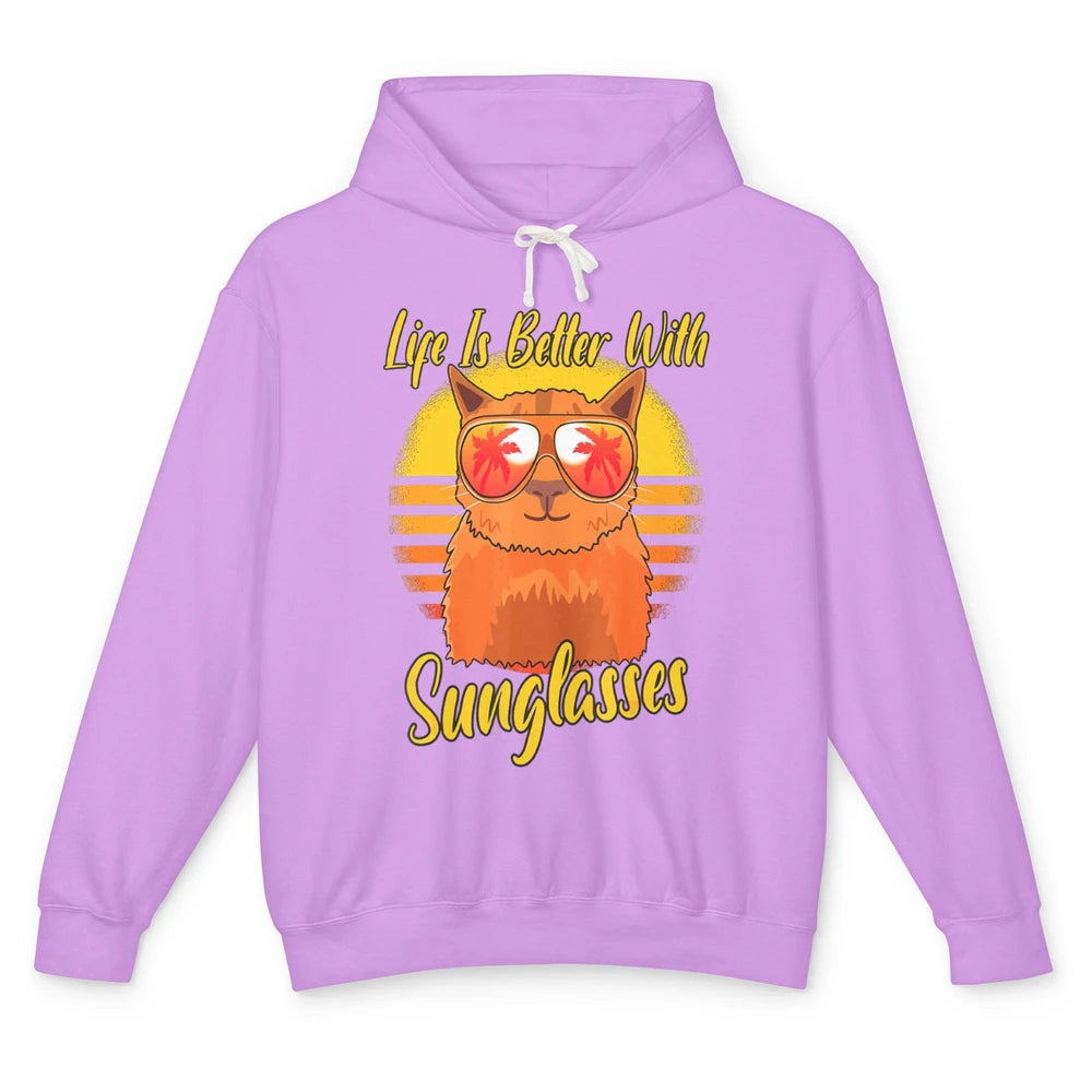 Better Sunglasses Orange Cat Summer Holiday Beach Vacation Unisex Lightweight Hoodie