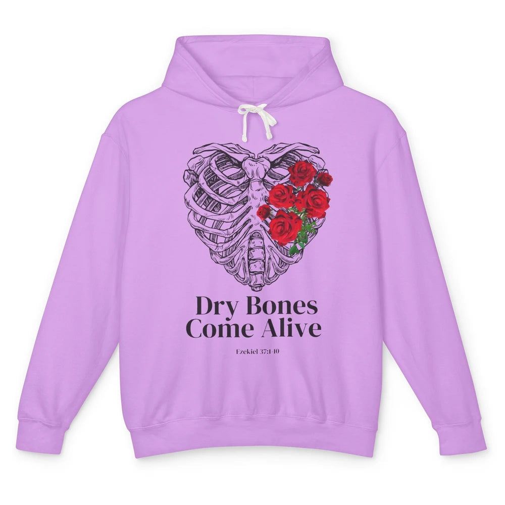 Floral Rib Cage Dry Bones Come Alive Bible Verse Christian Unisex Lightweight Hoodie