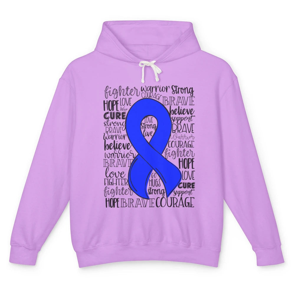 ME/CFS Chronic Fatigue Syndrome Blue Ribbon Hope Love Cure Unisex Lightweight Hoodie