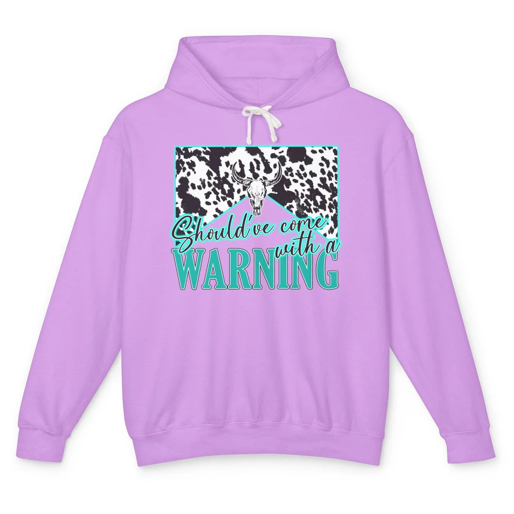 Leopard Cow Skull Should've Come With A Warning Western Unisex Lightweight Hoodie