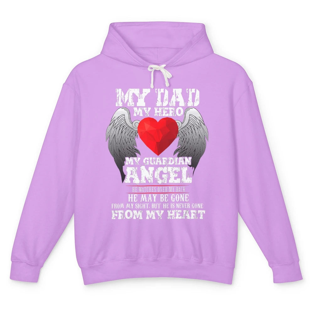 Heaven Beautiful Dad In Heaven Angel Wings Father Guardian Unisex Lightweight Hoodie