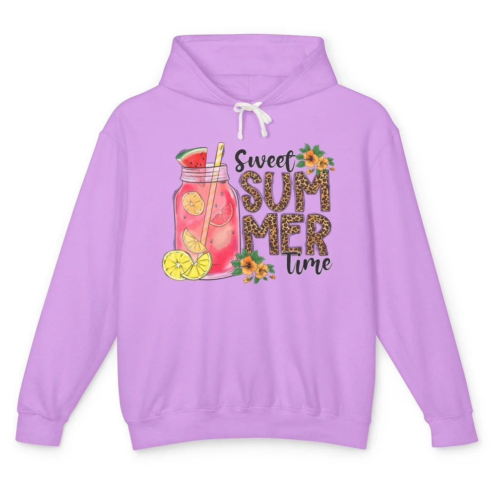 Retro 80s Floral Sweet Summer Watermelon Vaporwave Leopard Unisex Lightweight Hoodie