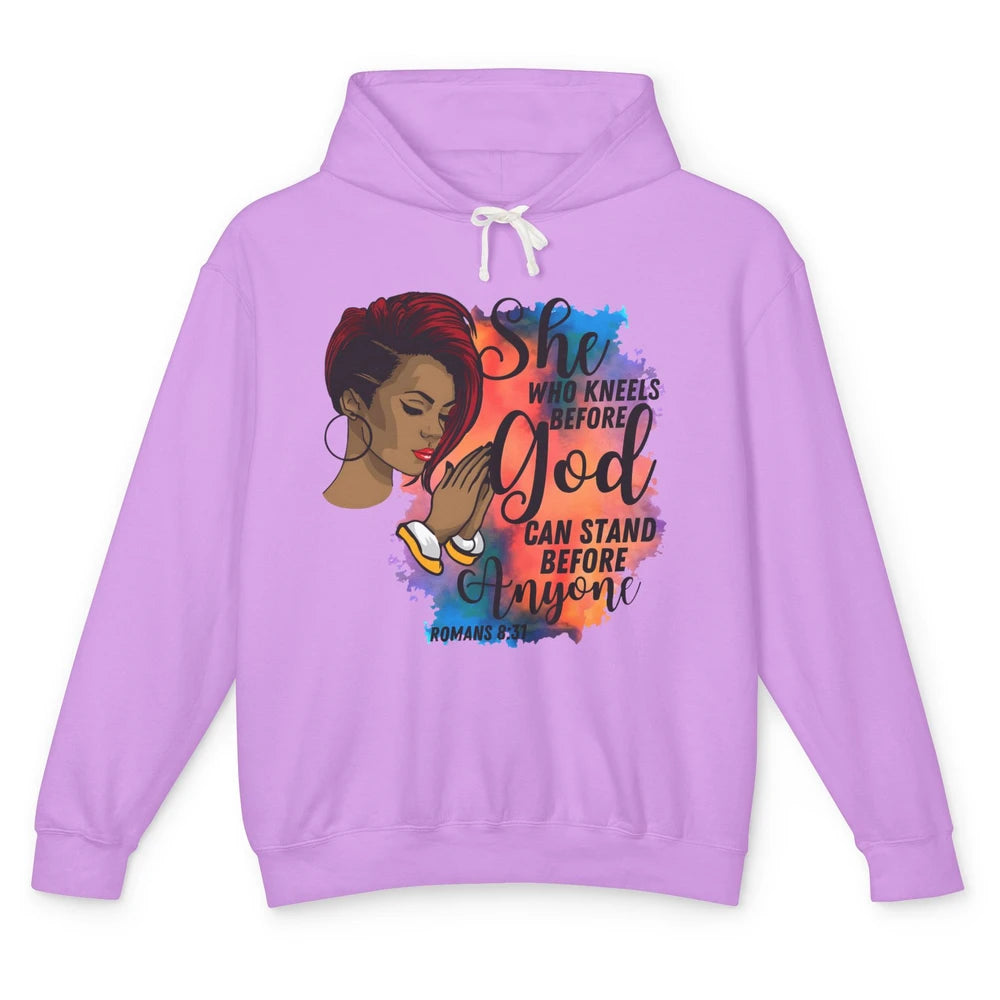 She Who Kneels Before God Praying Religious Christian Afro Unisex Lightweight Hoodie