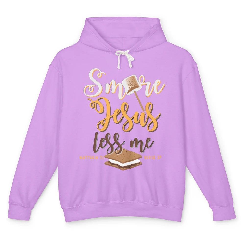 Smore Jesus Less Me Christian Pun Camping Camper Religion Unisex Lightweight Hoodie