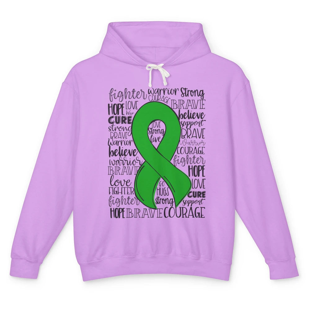 PANS/PANDAS Awareness Floral Green Ribbon Hope Love Cure Unisex Lightweight Hoodie