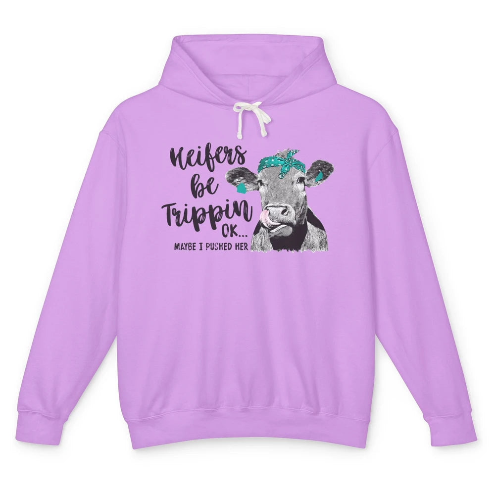 Funny Floral Heifer Be Trippin Castle Farmers Women Vintage Unisex Lightweight Hoodie