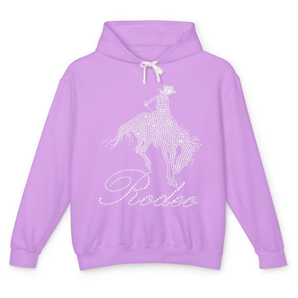 Western Cowgirl Bling Rhinestone Country Cowboy Riding Horse Unisex Lightweight Hoodie