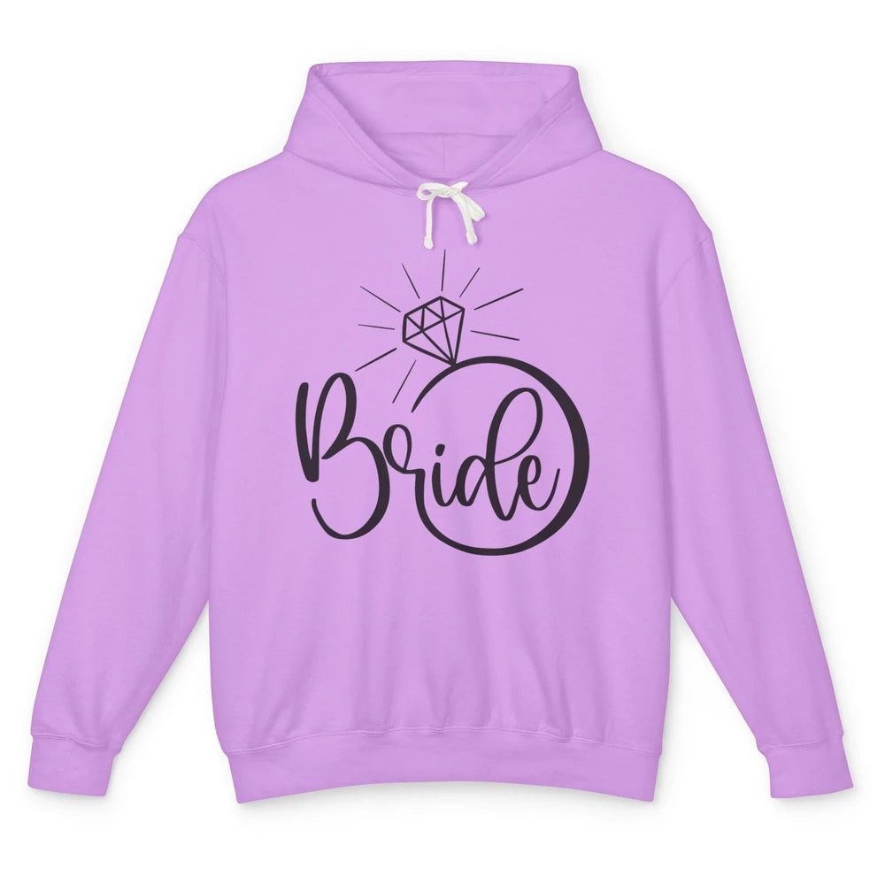 Bride To Be Wedding Ring Future Mrs. Engagement Bachelorette Unisex Lightweight Hoodie