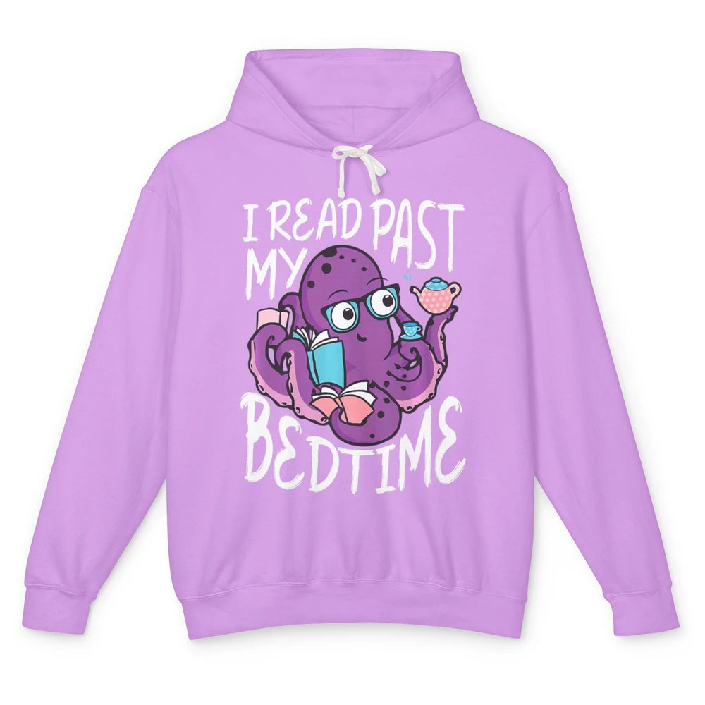 Octopus Books Read Past My Bedtime Kraken Sea Animal Marine Unisex Lightweight Hoodie