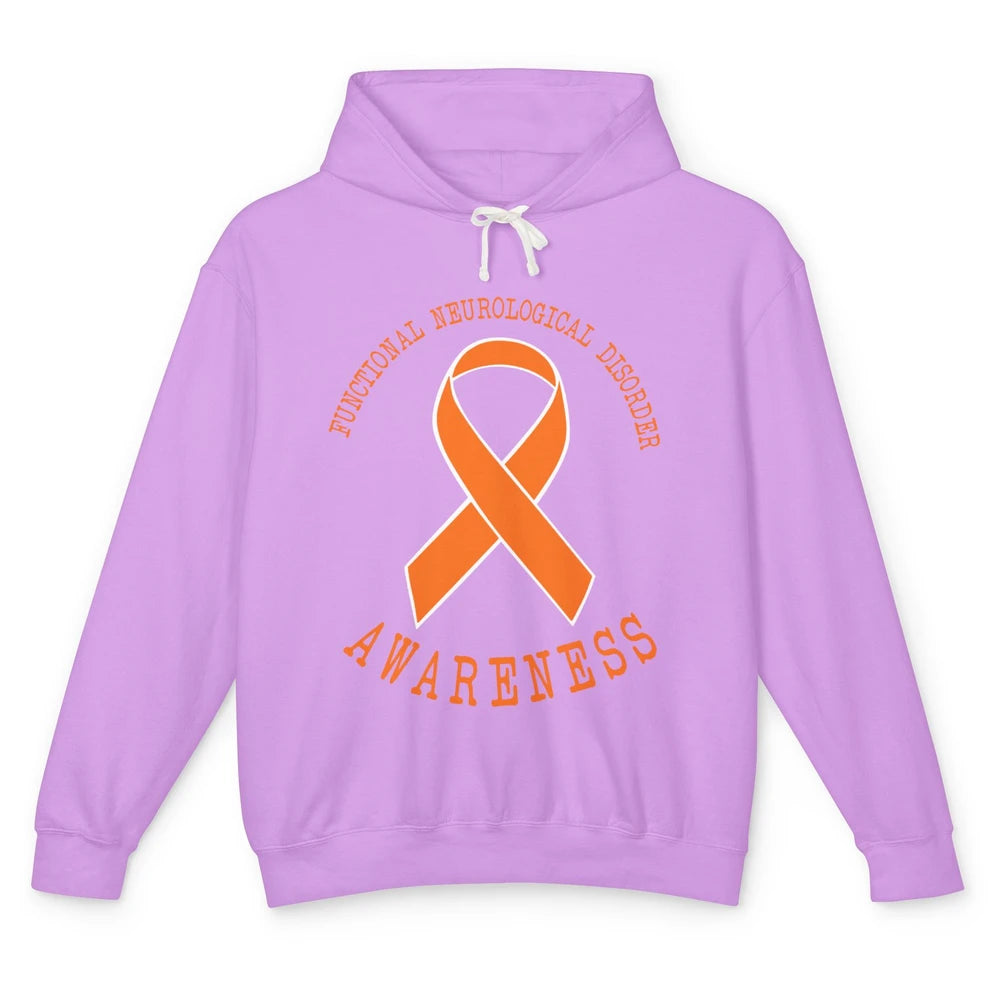 Functional Neurological Disorder Awareness FND Orange Ribbon Unisex Lightweight Hoodie