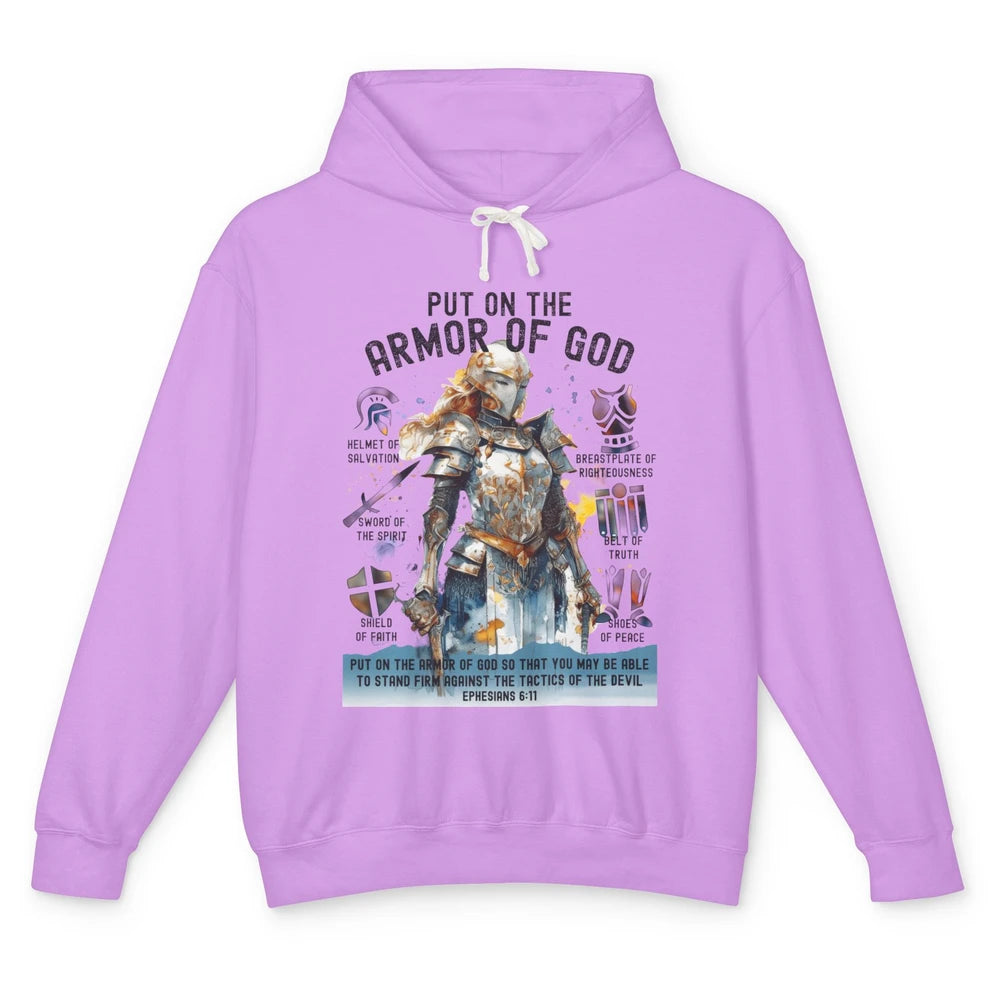 Knight Templar Christian Put On The Armor Of God Religious Unisex Lightweight Hoodie