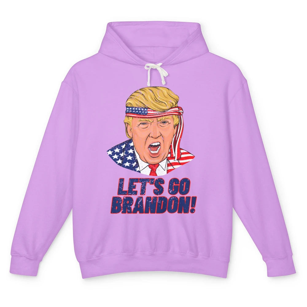 US Flag Trump Let's Go Bran-don Conservative Anti Liberal Unisex Lightweight Hoodie