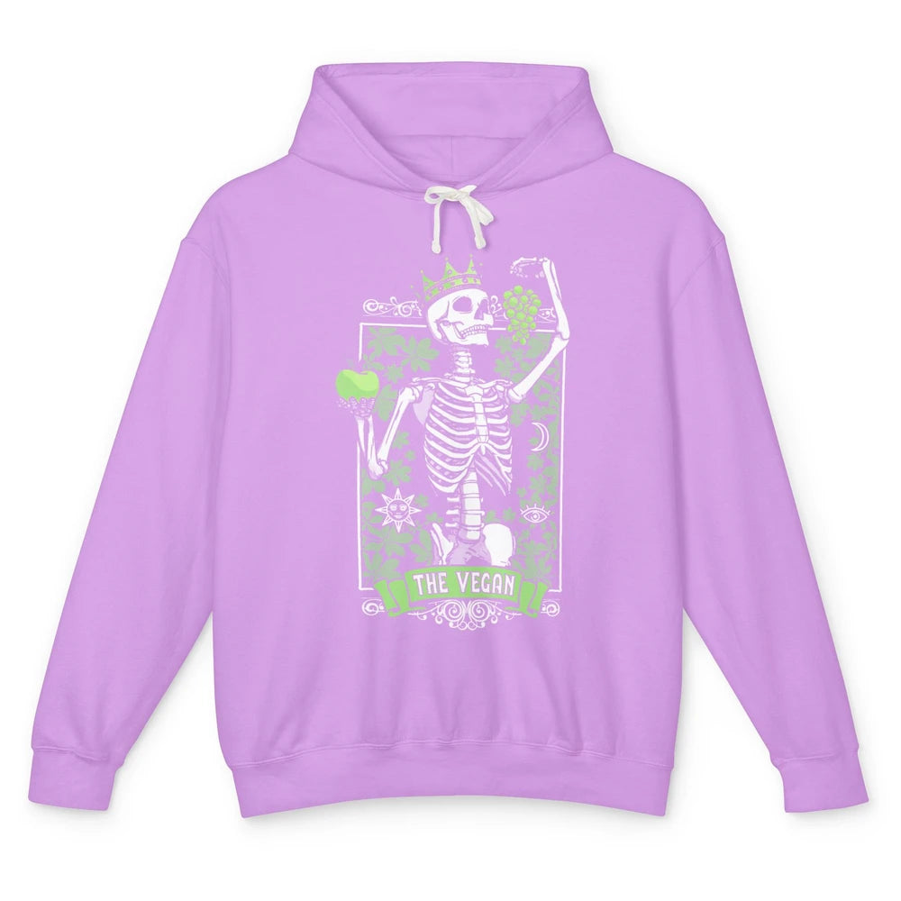 Funny Skeleton The Vegan Tarot Card Vegetarian Animal Lovers Unisex Lightweight Hoodie